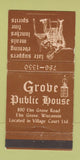Matchbook Cover - Grove Public House Elm Grove WI WEAR 30 Strike