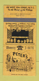 Matchbook Cover - Pete's Backyard Restaurant New York City 30 Strike