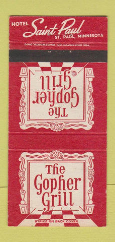 Matchbook Cover - The Gopher Grill Hotel St Paul MN 30 Strike