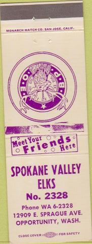 Matchbook Cover - Matchbook Cover Elks Club Opportunity WA