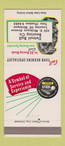 Matchbook Cover - Detroit Ball Bearing Lansing MI 30 Strike