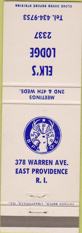 Matchbook Cover - Matchbook Cover Elks Club East Providence RI