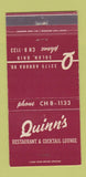 Matchbook Cover - Quinn's Restaurant Solon OH 30 Strike