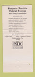 Matchbook Cover - Ben Franklin Federal Savings Philadelphia PA 30 Strike