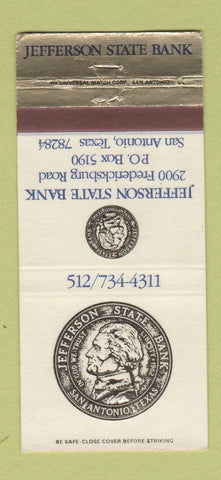 Matchbook Cover - Jefferson State Bank San Antonio TX WEAR 30 Strike