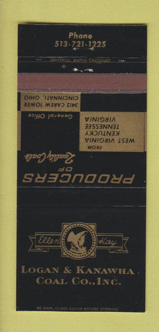 Matchbook Cover - Logan Kanawha Coal Cincinnati OH 30 Strike
