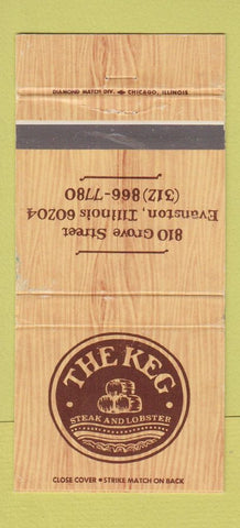 Matchbook Cover - The Keg Restaurant Evanston IL WEAR 30 Strike