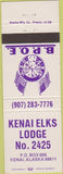 Matchbook Cover - Matchbook Cover Elks Club Kenai AK