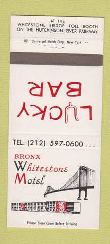 Matchbook Cover - Bronx Whitestone Motel NY Lucky Bar 30 Strike