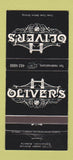Matchbook Cover - Oliver's Edmonton AB restaurant 30 Strike