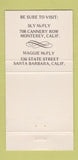 Matchbook Cover - Maxwell McFly Carmel by the Sea CA 30 Strike
