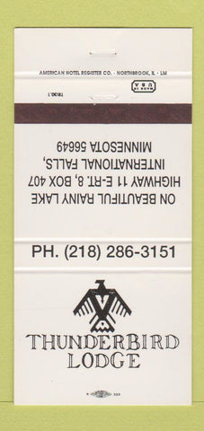 Matchbook Cover - Thunderbird Lodge International Falls MN 30 Strike
