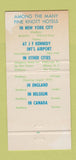 Matchbook Cover - International Hotel Jamaica NY Knott Hotels 30 Strike