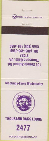 Matchbook Cover - Matchbook Cover Elks Club Thousand Oaks CA