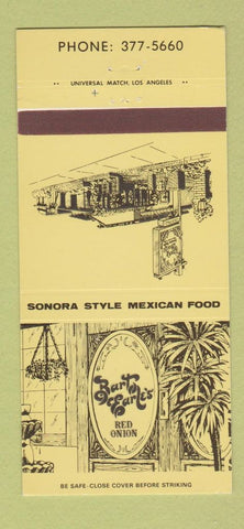 Matchbook Cover - Bart Earle's Red Onion Mexican Food Palos Verdes CA 30 Strike