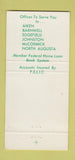 Matchbook Cover - Palmetto Federal Savings Loan Clearwater SC 30 Strike
