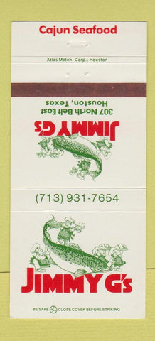 Matchbook Cover - Jimmy G's Houston TX Cajun Seafood 30 Strike
