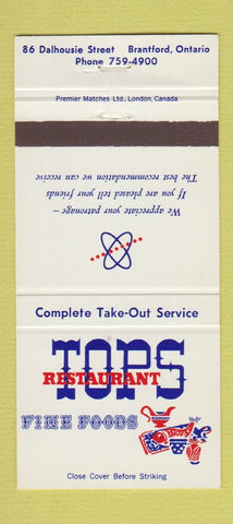Matchbook Cover - Tops Restaurant Branford ON 30 Strike