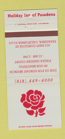 Matchbook Cover - Holiday Inn of Pasadena CA 30 Strike