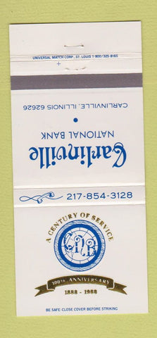 Matchbook Cover - Carlingville National Bank IL 30 Strike