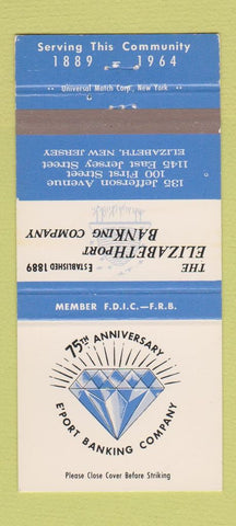 Matchbook Cover - Elizabethport Banking Company Elizabeth NJ 30 Strike