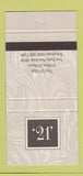 Matchbook Cover - Jack and Charlie's 21 New York City 30 Strike