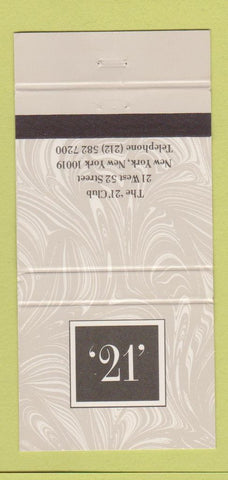 Matchbook Cover - Jack and Charlie's 21 New York City 30 Strike