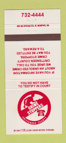 Matchbook Cover - Crime Stoppers Crittenden County AR 30 Strike