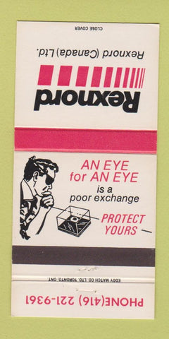 Matchbook Cover - Rexnord Canada Eye Protection 30 Strike