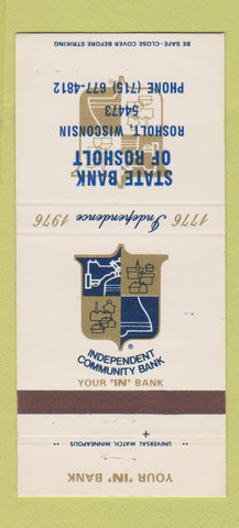 Matchbook Cover - State Bank of Rosholt WI 30 Strike