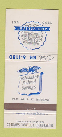 Matchbook Cover - Milwaukee Federal Savings and Loan WI 1961 30 Strike
