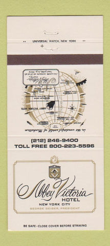 Matchbook Cover - Abbey Victoria Hotel New York City 30 Strike