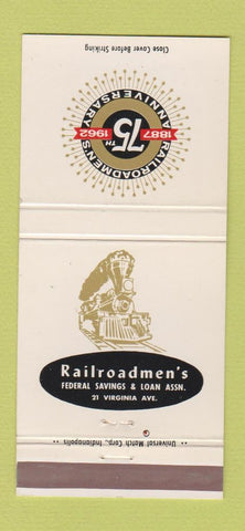 Matchbook Cover - Railroadmen's Federal Savings Indianapolis? 30 Strike
