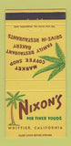 Matchbook Cover - Nixon's Restaurant Whittier CA 30 Strike