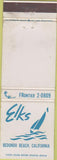 Matchbook Cover - Matchbook Cover Elks Club Redondo Beach CA