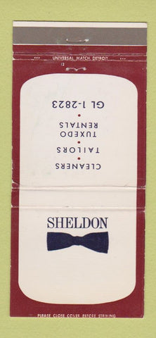 Matchbook Cover - Sheldon Cleaners Tuxedo Rentals Detroit? 30 Strike