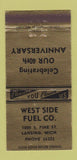 Matchbook Cover - West Side Fuel Lansing MI GOLD 30 Strike