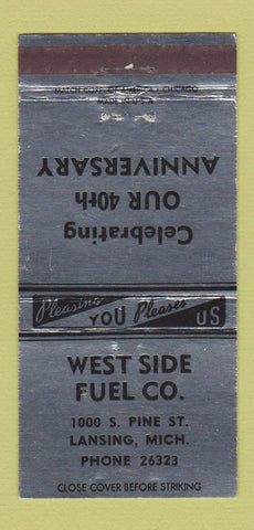 Matchbook Cover - West Side Fuel Lansing MI SILVER 30 Strike