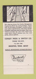 Matchbook Cover - Conley Sliding Joint Rails Memphis TN railroad 30 Strike