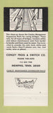 Matchbook Cover - Conley Sliding Joint Rails Memphis TN railroad 30 Strike