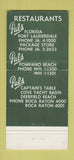 Matchbook Cover - Pal's  Deerfield Beach Pompano Fort Lauderdale FL 30 Strike