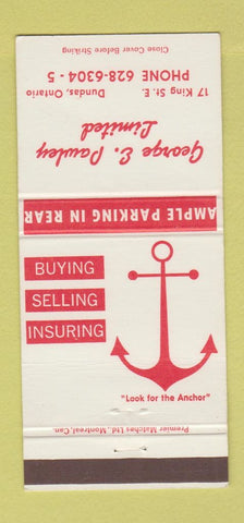 Matchbook Cover - George Pawley Limited Dundas ON 30 Strike