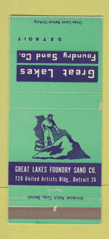 Matchbook Cover - Great Lakes Foundry Sand Detroit MI 30 Strike