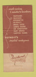 Matchbook Cover - Motel Balmar Detroit MI 30 Strike