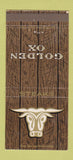 Matchbook Cover - Golden Ox Steak Denver Kansas City Washington DC 30 Strike