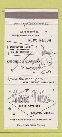 Matchbook Cover - Anne Miles Hair Salon McLean VA 30 Strike