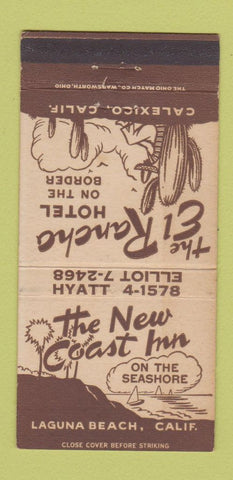 Matchbook Cover - New Coast Inn Laguna Beach CA Calexico 30 Strike