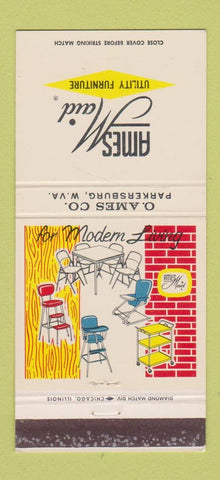 Matchbook Cover - Ames Maid Furniture Parkersburg WV O Ames 30 Strike