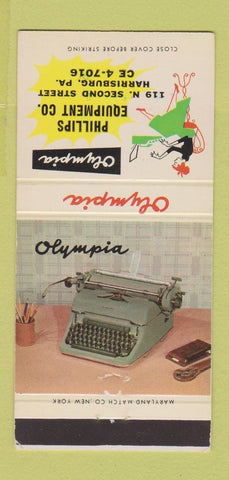 Matchbook Cover - Olympia Typewriters Phillips Harrisburg PA 30 Strike