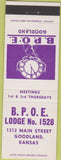 Matchbook Cover - Matchbook Cover Elks Club Goodland KS